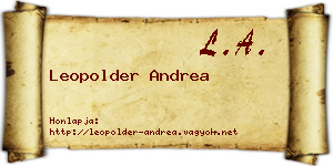 Leopolder Andrea névjegykártya
